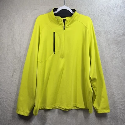 Pullover Zero Restriction Tour Series 1/4 Cremallera Para Hombre 2XL Manga Larga Amarillo Neón Foto 1 de 4