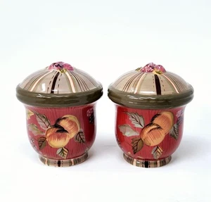 Tracy Porter Octavia Hill Salt & Pepper Shaker Fruit Peaches Raspberries So Cute - Picture 1 of 10