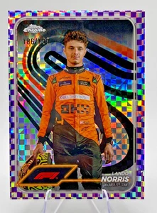 2024 Topps Chrome Formula 1 Lando Norris #7 Purple Checker Flag /199 - Picture 1 of 3