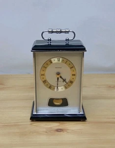 Vintage 1970s Metamec Quartz Carriage Clock With Chime & Pendulum - Working - Picture 1 of 7