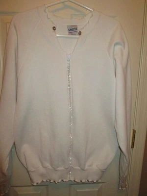Sudadera Blanca Cristal Cremallera Sudadera XL 46-48 NUEVA Foto 1 de 4