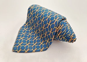 Vtg Hermes Paris 627 TA Silk Designer Necktie Horse Bit Belt Pattern Luxury Tie - Picture 1 of 12