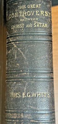 1911 Edition; Great Controversy / Ellen White 1/4 leather, illustrated, marbled - Image 1 of 4