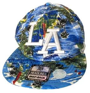 Headlines Los Angeles LA Dodgers Tropical Cotton Snapback Baseball Hat Cap - Picture 1 of 7