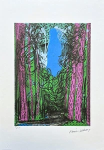 DAVID HOCKNEY - Bosque con árboles morados - Firmado, edición numerada 93/500 - Imagen 1 de 4