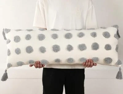 Decorative Long Lumbar Pillow Cover 14x36 BohoSuper Soft Chenille Extra Long ... - Image 1 of 4