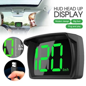 Universal HUD Head UP Display GPS Speedometer Digital Car Gauge Speedo KMH USB - Picture 1 of 14