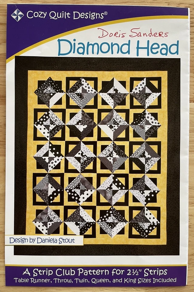 Quilt Pattern by Cozy Quilt Designs Diamond Head A 2.5” Strip Club Pattern - Image 1 of 2