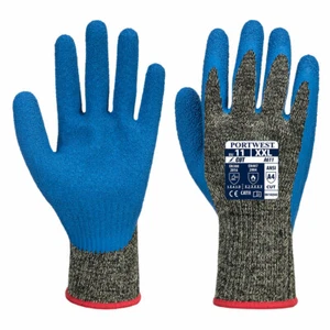 GUANTES DE CORTE PORTWEST ARAMID HR TALLAS S-3XL CORTE ANÍS NIVEL A4 NEGRO AZUL A611 - Imagen 1 de 2