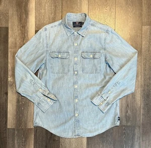Vineyard Vines Chambray Dockman Shirt M Blue Slim Whale - Picture 1 of 5