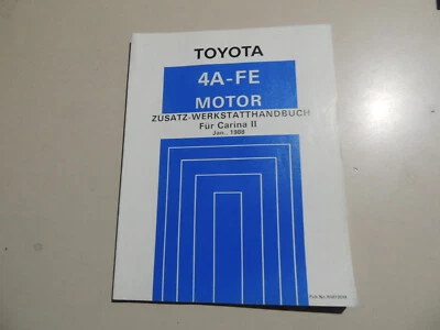 01.1988 Zusatz Werkstatthandbuch Motor 1,6 Benziner Toyota Carina 2 T17 - Bild 1 von 4