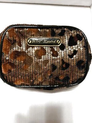 BETSEY JOHNSON Small Zipper Make Up Coin Travel Sequins Statement - Image 1 of 2