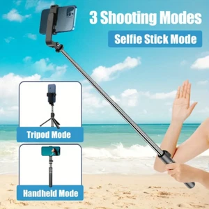 For iPhone Samsung Telescopic Selfie Stick Bluetooth Tripod Monopod Phone Holder - Picture 1 of 15