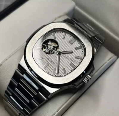 Custom 40mm Steel “Jumbo” White Open Heart Mod Watch w/ NH38 Automatic - Image 1 of 4