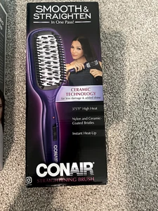 Conair Smooth & Straighten Straightening Brush With Ceramic Technology - Picture 1 of 4
