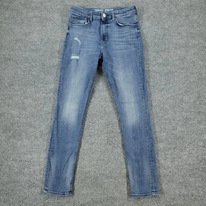 &Denim Jeans Girl's Size 14 Blue Skinny Denim High Rise Distressed Stretch Youth - Picture 1 of 13