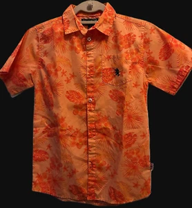 Boys Tropical Button Up Shirt - Orange English Laundry - Picture 1 of 8