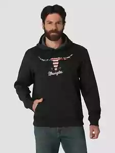 JERSEY CON CAPUCHA PARA HOMBRE DE CUERNO LARGO BANDERA AMERICANA EN BREZO DE CARBÓN - Imagen 1 de 3