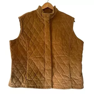 Eddie Bauer gesteppte braune Cordweste Full Snap & Zip Damen Gr. XL Outdoor - Bild 1 von 7