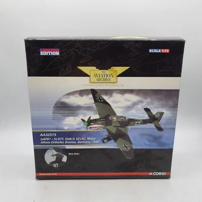 CORGI 1/72 AA32515 JUNKERS JU87B1 ALFONS ORTHOFER STG77 GERMANY 1939 SHARKMOUTH - Image 1 of 4