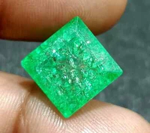 Colombian Emerald EGL Certified Square Cut 10-11 Ct NATURAL Best Loose GEMSTONE - Picture 1 of 8