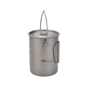 250ml-900ml Titanium Cup Camping Mug Foldable Handle Titanium Pot w... Fast Ship - Picture 1 of 4