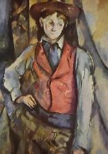 Boy with the Red Vest Vintage Paul Cezanne 1950's Art Print Wall Art