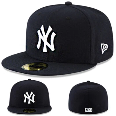 New Era New York Yankees Navy Fitted Hat MLB Authentic Classic Gray Under Visor - Image 1 of 4