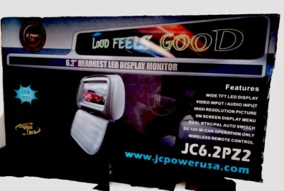 JC Power Jc6.2pz2 6.2 inches. One headrest included, black, new. - Image 1 of 4