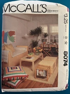 Vtg McCalls pattern 8074 First Apartment ~ Couch, Futon Pad, Pillow Covers uncut - Picture 1 of 2
