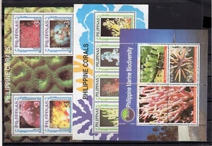 PHILIPPINES, CORALS , 3 DIFFERENT BLOCKS, MNH, VF - Picture 1 of 1
