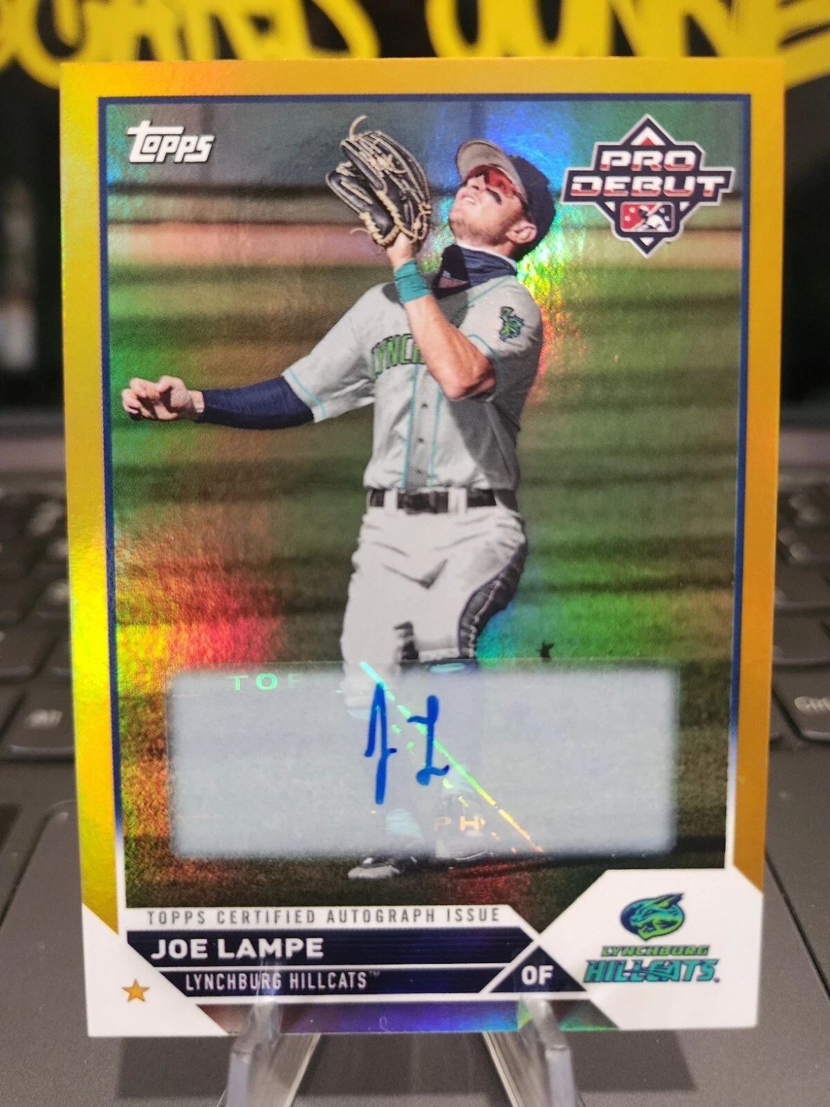 Joe Lampe Gold FOIL 2023 Topps Pro Debut Autograph 48/50 Guardians