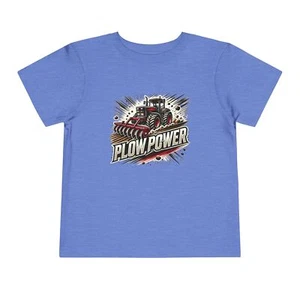 Plow Power Tractor Toddler Tee - Fun Agricultural Farm Life Shirt for Kids - Picture 1 of 17