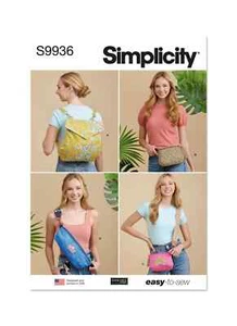 Simplicity Backpack, Bags & Purse by Elaine Heigl Sewing Pattern S9936 OS - Picture 1 of 2