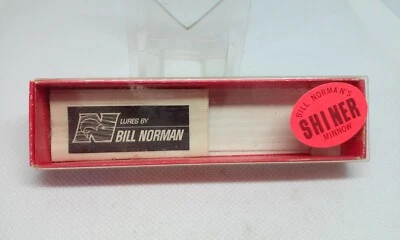 Vintage Bill Norman Lures Shine Minnow Purple 3 1/2" Jerkbait Fishing Lure Box - Image 1 of 4