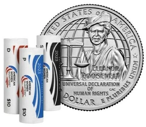 2023 P D S Eleanor Roosevelt American Women Quarter 3 Coin Set Cover