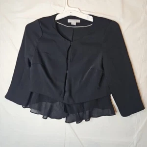 H&M Jacket&coat Soft Blazer Long Sleeves Black Top Blazer Polyester Size 2 - Picture 1 of 21