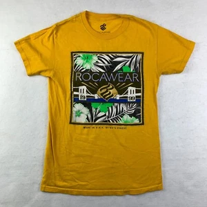 Rocawear T-Shirt Women  Small Yellow Graphic Print Crew Neck Short Sleeve Cotton - Picture 1 of 7