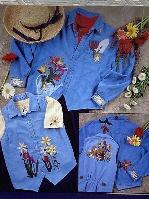 Vintage Indygo Junction Garden Party Applique Patterns for Shirts Flowers Tools - Image 1 of 4