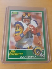 1989 Score #244 JIM EVERETT Los Angeles Rams Football Card, Quarterback, (NM)