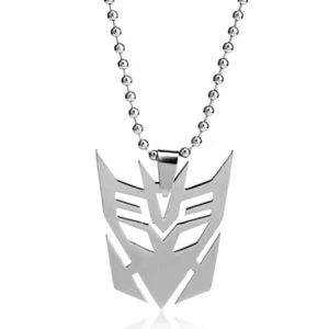 Collana con ciondolo in acciaio inox Transformers Decepticon TV film gioielli - Foto 1 di 7