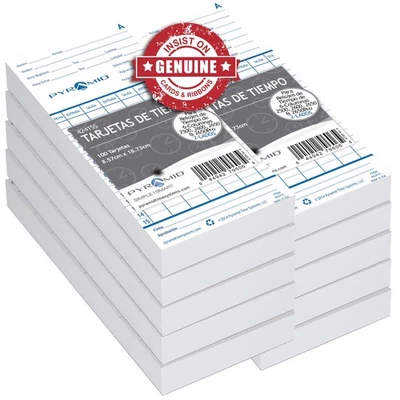 Pyramid 42415SMB 1,000 Count Spanish Language Genuine Time Cards for 2600 & 2... - Image 1 of 4