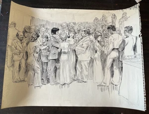 De colección John "Jack" Lehti Boceto de una Fiesta Bailando RARO DC Comics Artista - Imagen 1 de 12