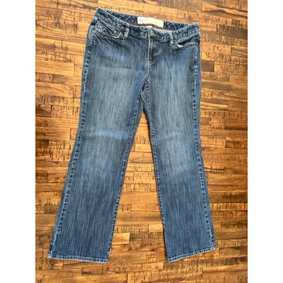 ANN TAYLOR LOFT Curvy Bootcut Jeans Women's Size 10P Blue Denim Stretch Pants - Image 1 of 4