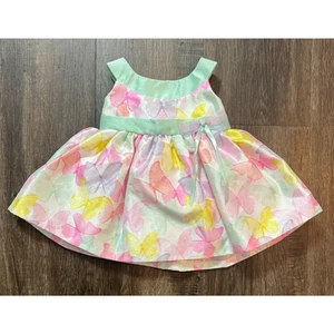 Bonnie Baby Girls Pastel Butterfly Party Dress Size 3-6 Months - Afbeelding 1 van 7