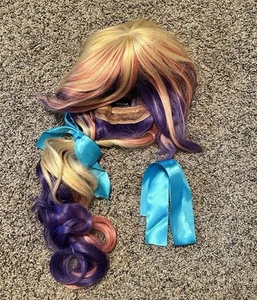Arda Wig - Golden Blonde Wave Curly - Purple/Pink - RARE - Princess Cadence MLP - Picture 1 of 2