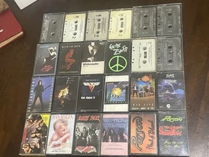 Heavy Hair Metal Cassette Tape Lot (24) Tested Poison Warrent  Def Leppard - Picture 1 of 10