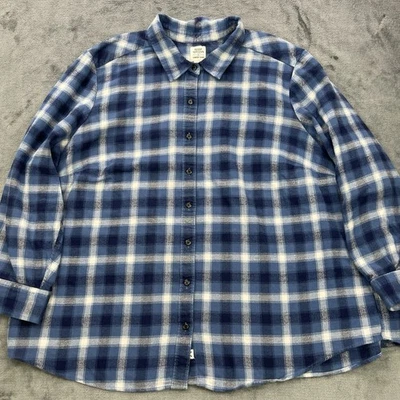 Lands End X Blake Shelton Mens Long Sleeve Button Up Flannel Shirt Blue Size 3XL - Image 1 of 4