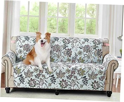  Linda Capa de Sofá Flores Borgonha, Acolchoada 54" Loveseat Oversized Verde - Imagem 1 de 4