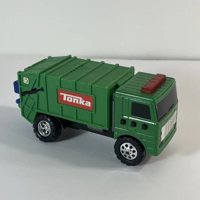 Camión de reciclaje Tonka Green 7" a batería ruido y luces 2008 latas mover Foto 1 de 4